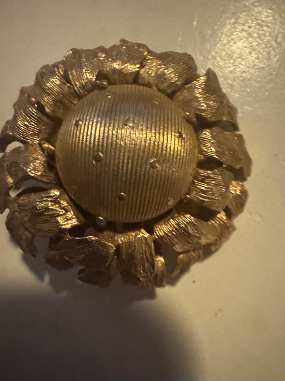 Gold Floral Statement Brooch - Women Accessories